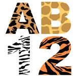 Letra o Nro. para decorar la mesa Animal print