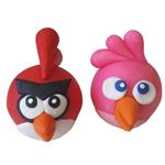 Adorno porcelana fria Angry birds rojo/rosa