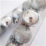 Set de adornos esferas arbolito plateadas x15u