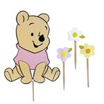 Pinche para torta Set x4 Winnie Pooh bebe rosa