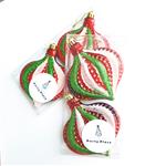 Adornos gota navidad rojos y verdes Pack 2u
