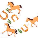 Banderín troquelado Caballos