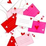 Banderín cartas con broches LOVE
