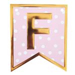 Banderín lunares rosa FC con dorado