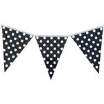 Banderín negro lunares blancos