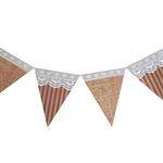 Banderin triangulos encaje y arpillera