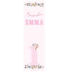 Banner de papel Carousel rosa Pers.