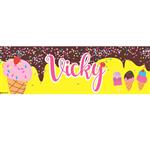 Banner de papel Helados. Pers.