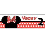 Banner de papel Minnie Mouse roja Pers.