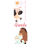 Banner de papel Granja rosa Vertical Pers