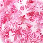 Boa navideña con estrellas rosa