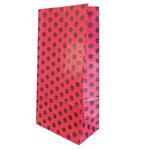 Bolsa con base lunares negros (fondo rojo) 10u