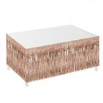 Borde para mesa flecos metalizada rose gold