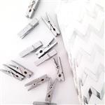 Broches lisos plateados 10u