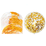 Burbuja transparente con confetti mini dorado