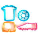 Cortantes plasticos Set Futbol (4u)