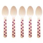 Cubierto bambu. Cuchara lunares violetas 10u
