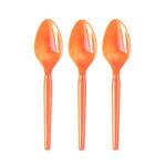 Cubierto plástico. Cuchara naranja 10u