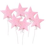 Pinches gibré estrellas rosa 6u