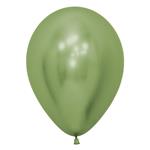 Globos lisos chrome verde oliva 6u