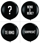 Globo negro latex gigante con vinilo y confetti 1u Pers