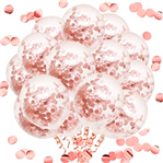 Globos transp. confetti rose gold 6u
