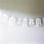 Guirnalda de papel Casitas blancas