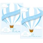 Invitación Globo aeroestatico blue. Pers