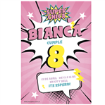Invitación Super chica Mod 1. Pers