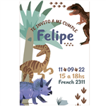 Invitación Dinosaurus. Pers