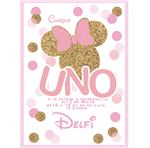 Invitación Minnie oro Mod 1 Pers