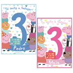 Invitación Peppa y George (nro) Pers