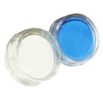Maquillaje artístico redondo (celeste y blanco)