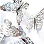 Mariposas caladas plateadas 6u