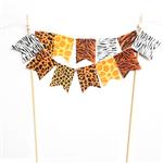 Mini banderín torta Animal print
