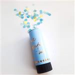 Lanza confetti celeste. Party Popper
