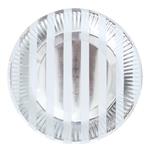 Plato redondo chico met plateado rayas 10u