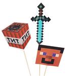Pinches para Torta Minecraft Set 3u