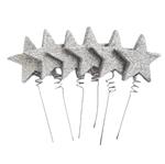 Pinches gibré estrellas plateadas 6u