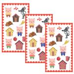 Stickers en planchitas Los tres chanchitos 6u