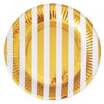 Plato redondo met dorado rayas 10u