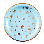 Plato redondo chico met corona celeste 10u