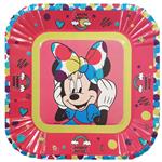 Platos Minnie cuadrados 8u
