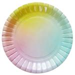 Plato redondo chico liso degrade pasteles 6u
