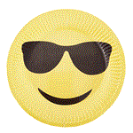 Plato redondo emoji con anteojos 10u