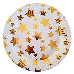 Plato redondo chico met estrellas dorado 10u