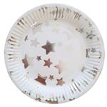 Plato redondo chico met plateado estrellas 10u