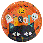 Plato halloween gato BOO 6u