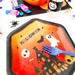 Plato halloween hexagonal grande 8u