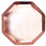 Plato flat octogonal met rose gold 10u